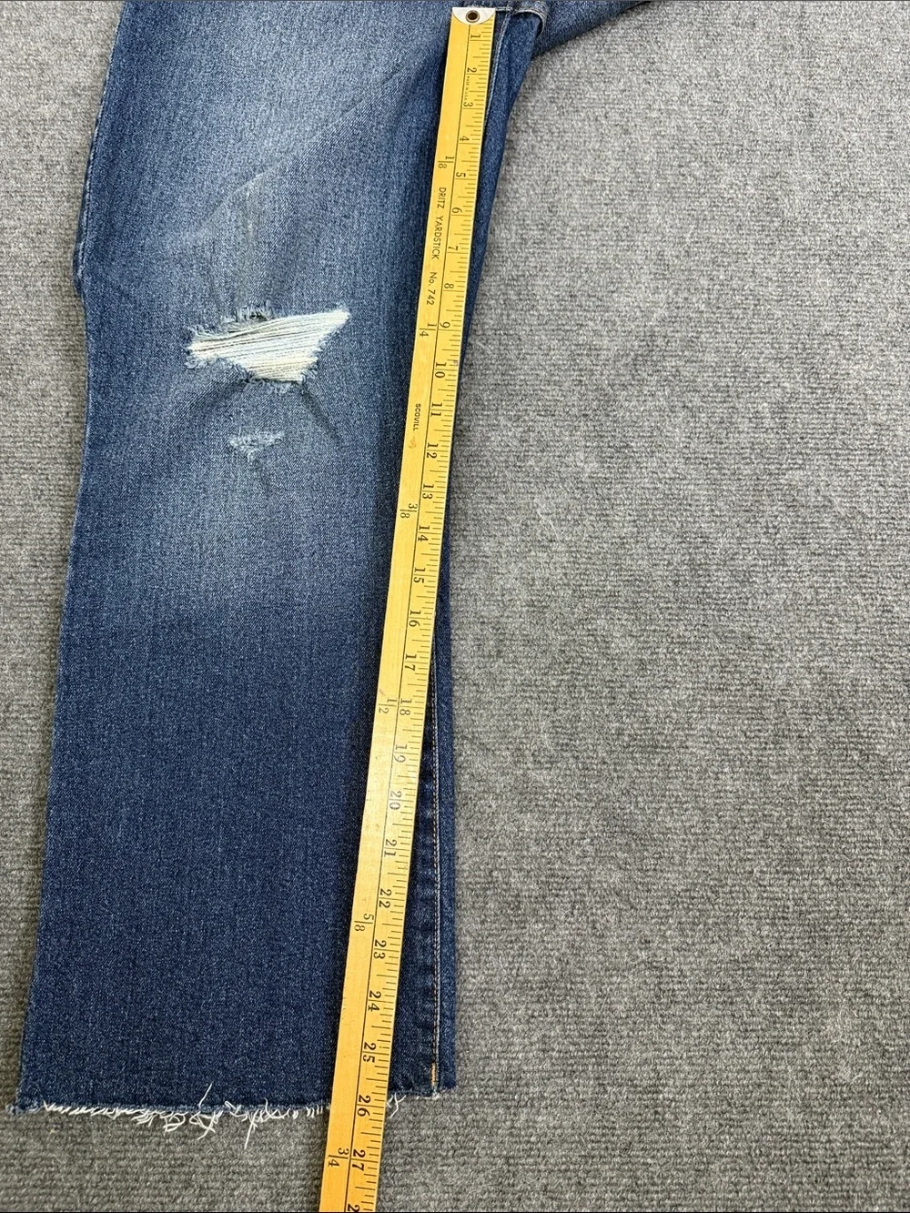 Ella Moss High Waist Crop Flare Distressed Cotton Jeans Sz 32 (B7)